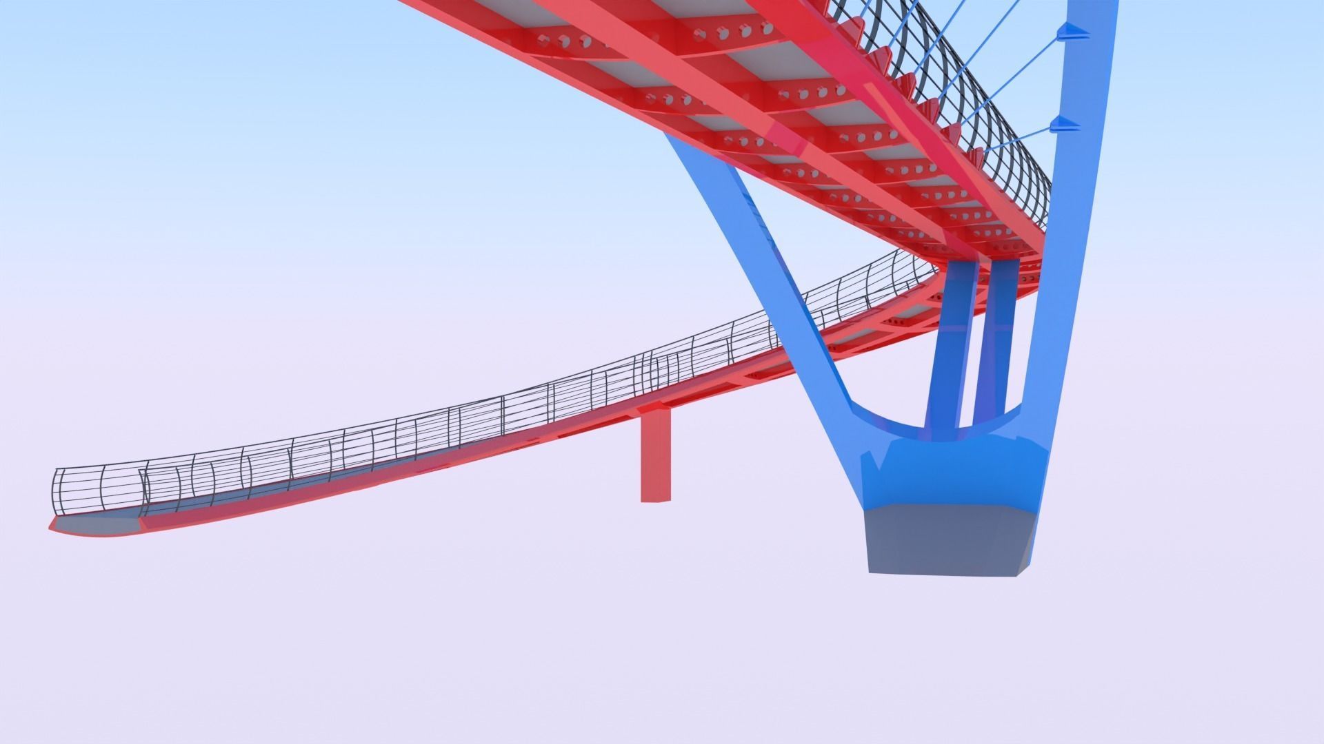 Pedestrian bridge 3D model_20