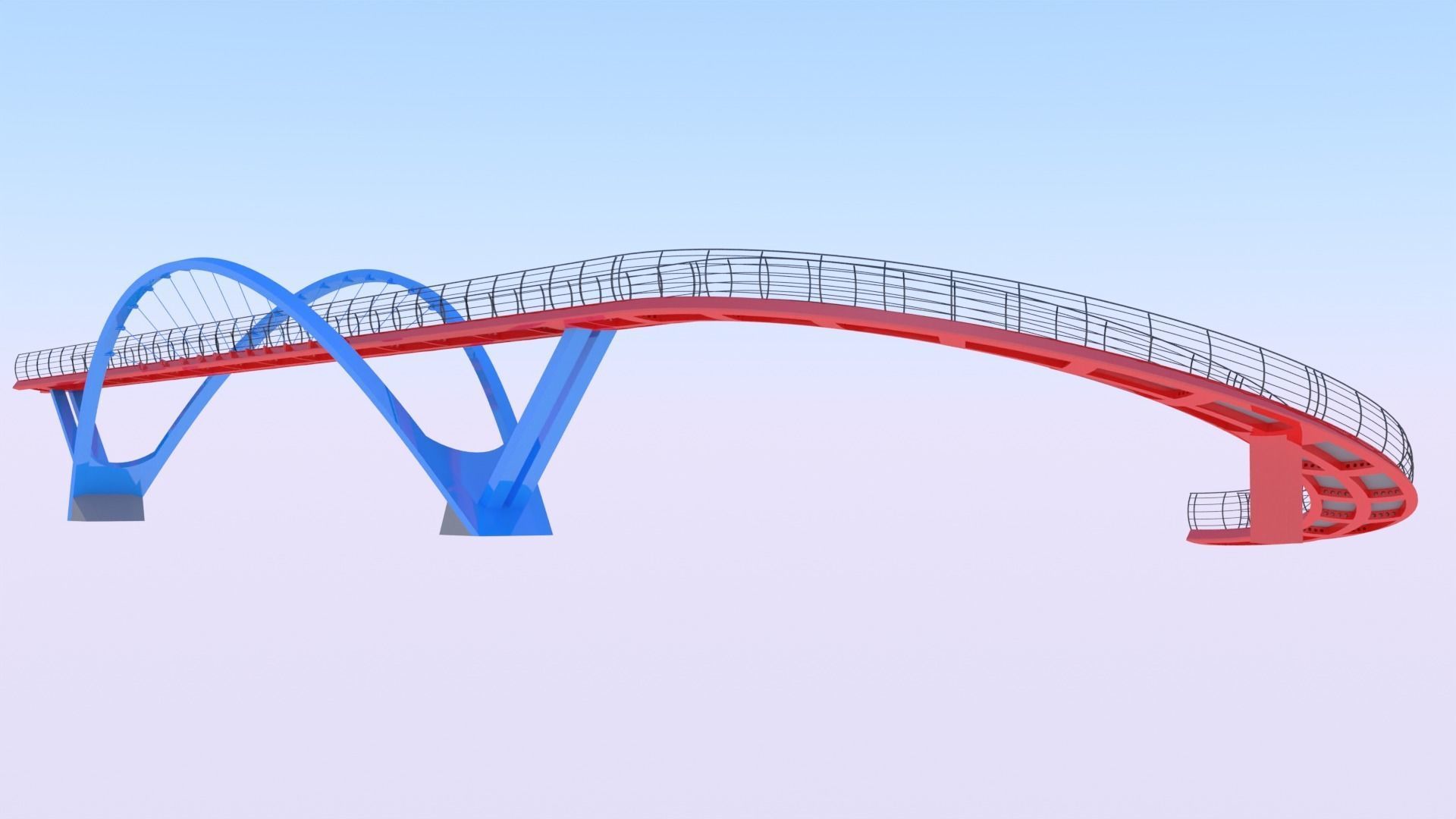 Pedestrian bridge 3D model_3