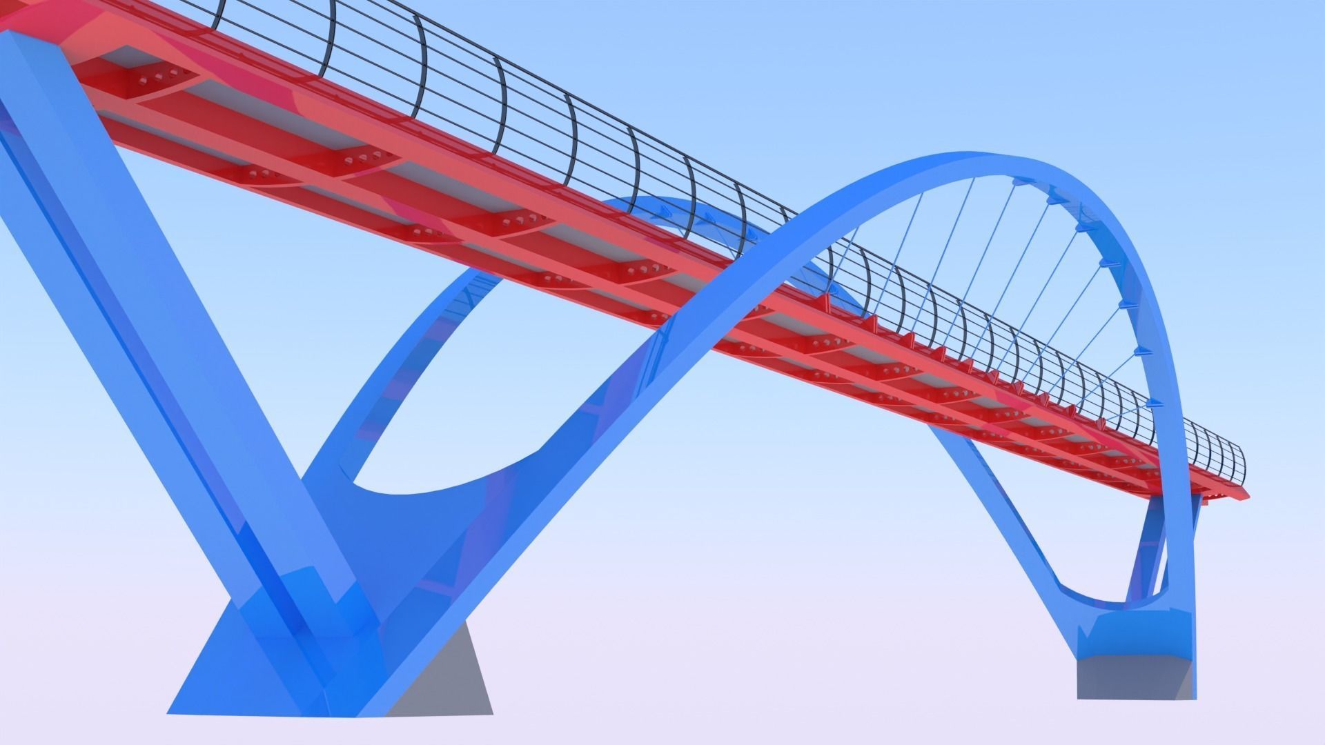 Pedestrian bridge 3D model_10