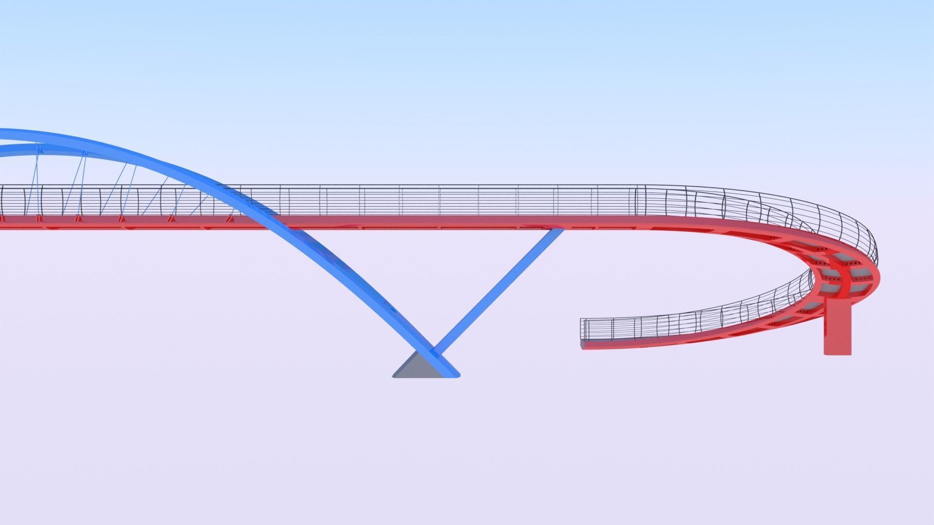 Pedestrian bridge 3D model_21