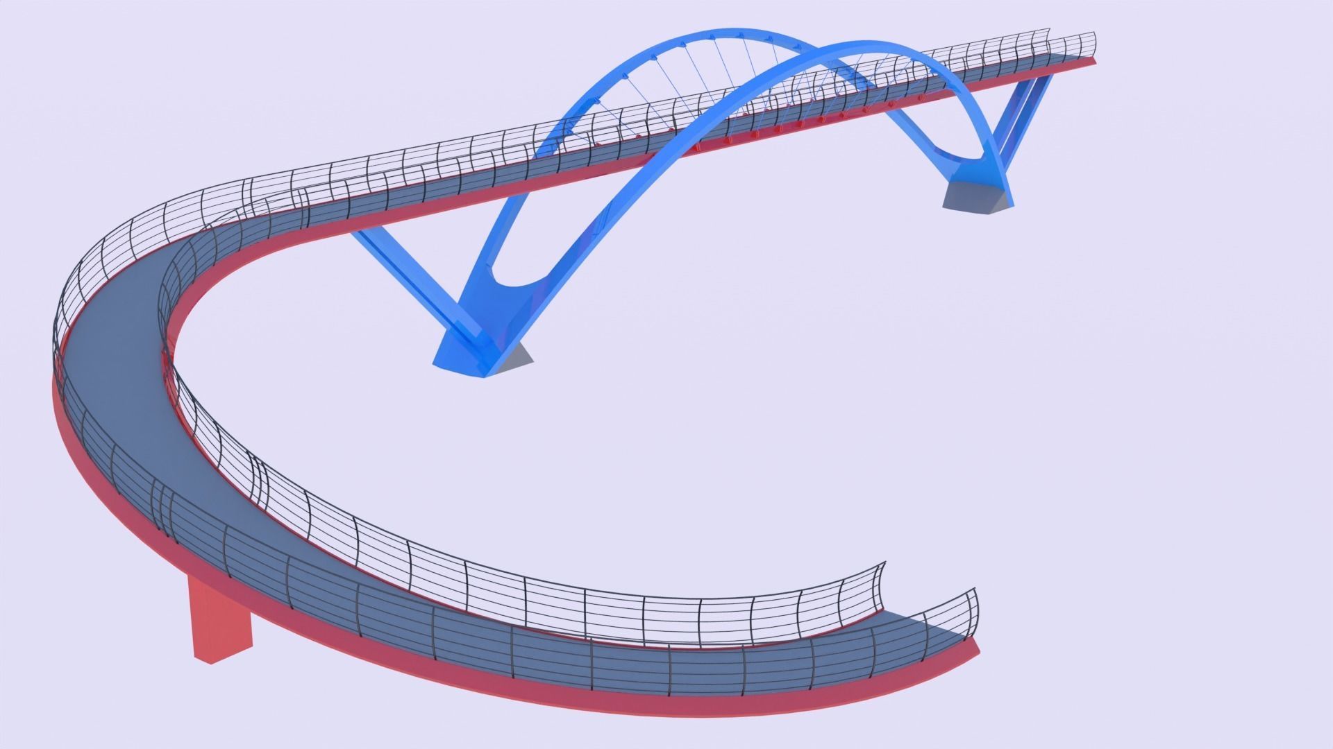 Pedestrian bridge 3D model_4
