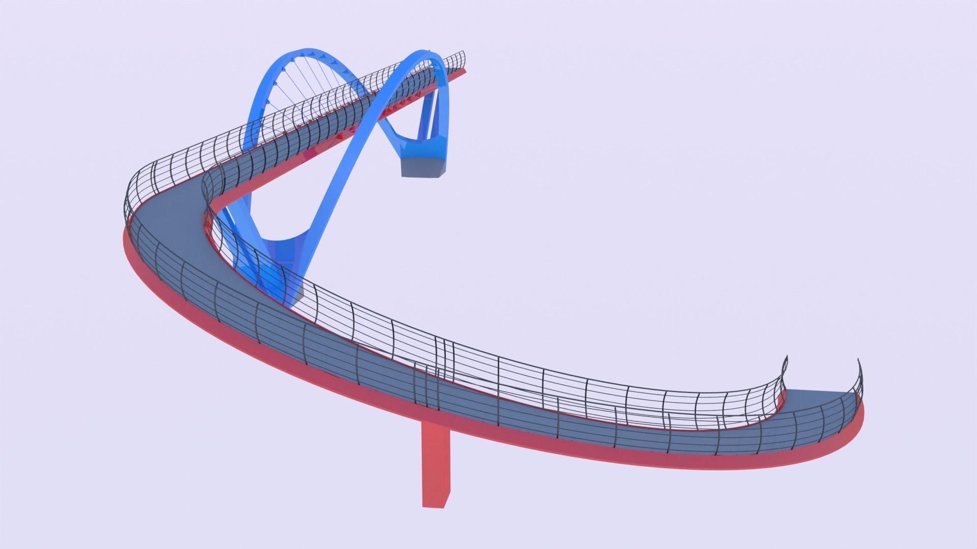 Pedestrian bridge 3D model_5