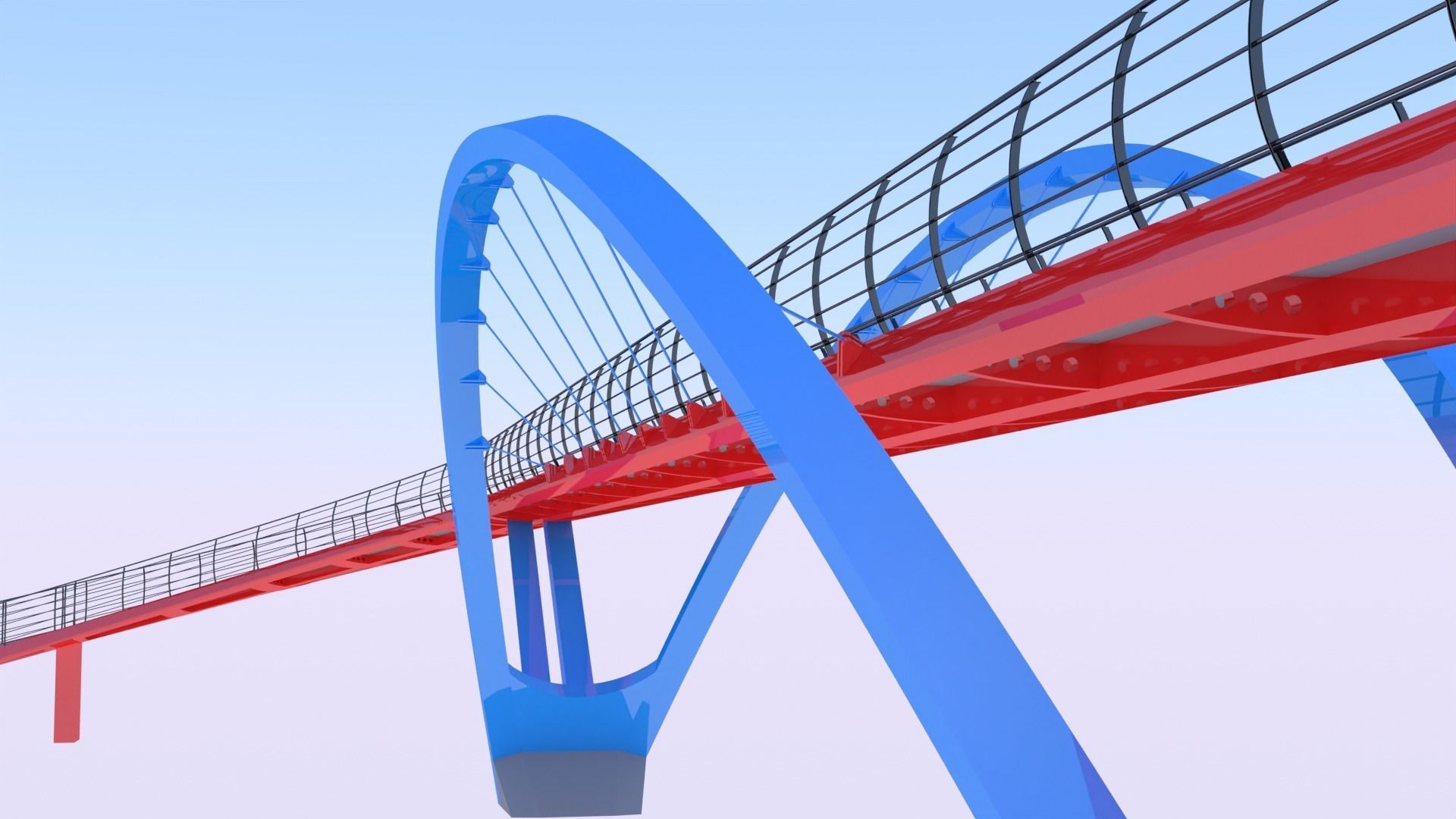 Pedestrian bridge 3D model_9