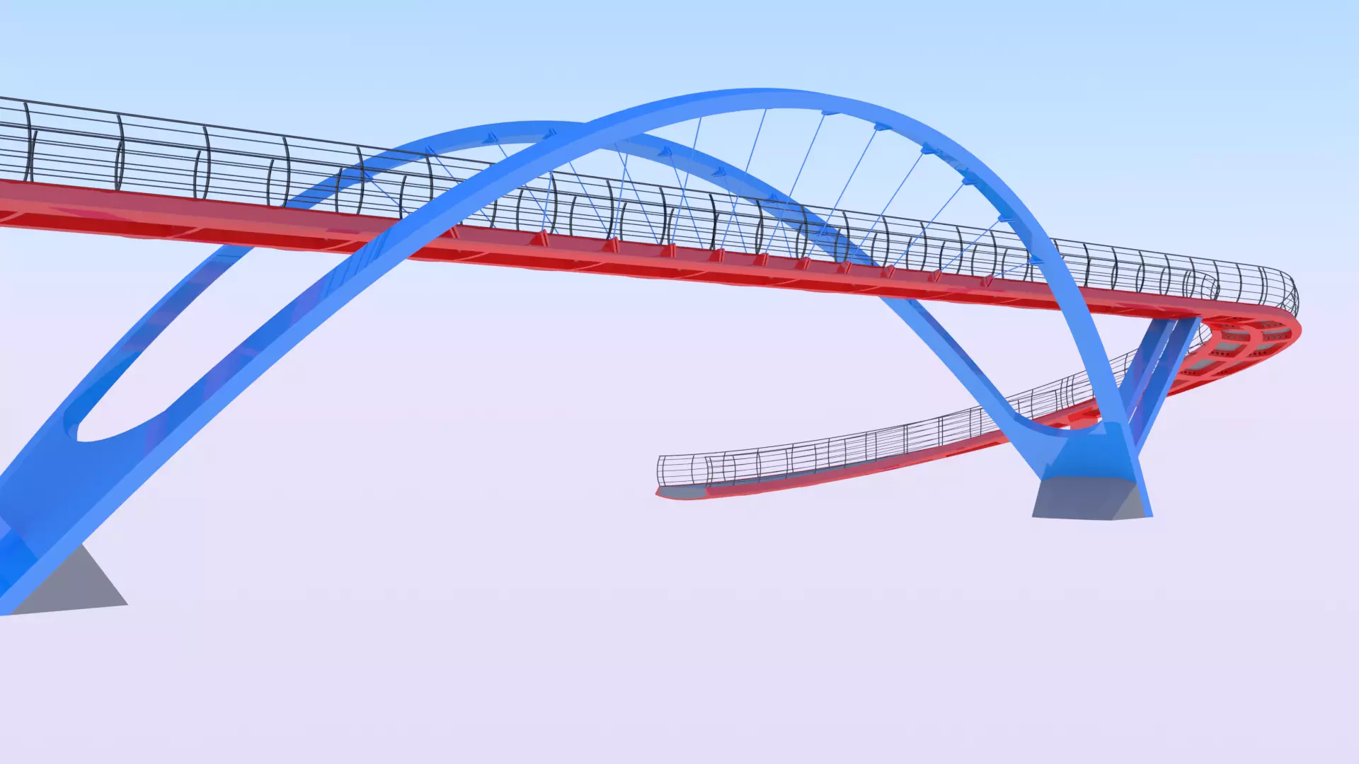 Pedestrian bridge 3D model_0