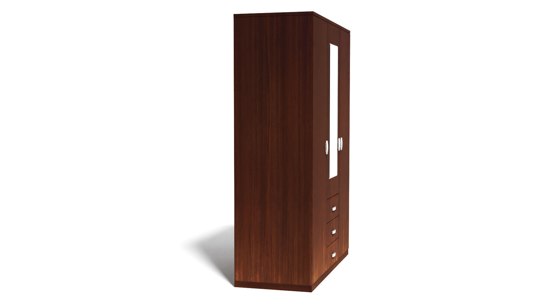 cupboard wardrobe with mirror and drawers Low-poly 3D model_2