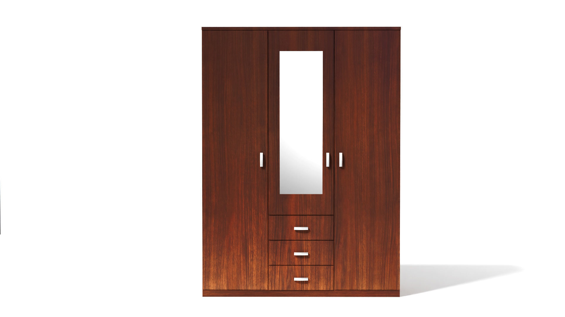cupboard wardrobe with mirror and drawers Low-poly 3D model_3