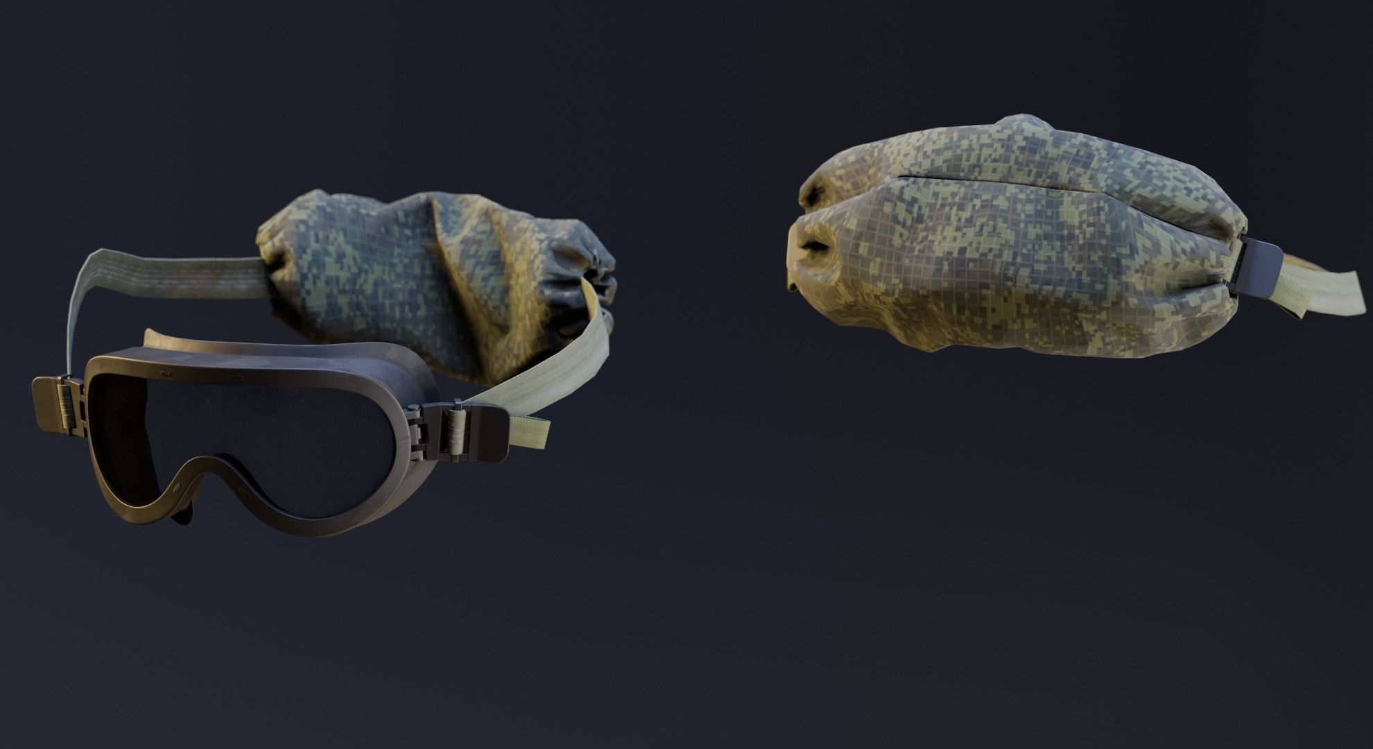 6B50 Ratnik Combat Goggles Low-poly 3D model_5