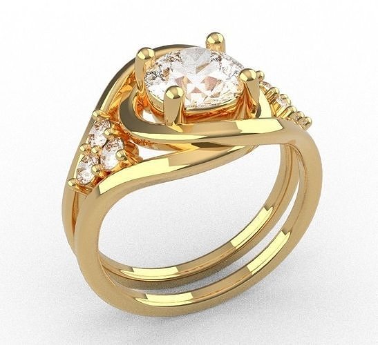 Engagement ring 3d model 3D print model