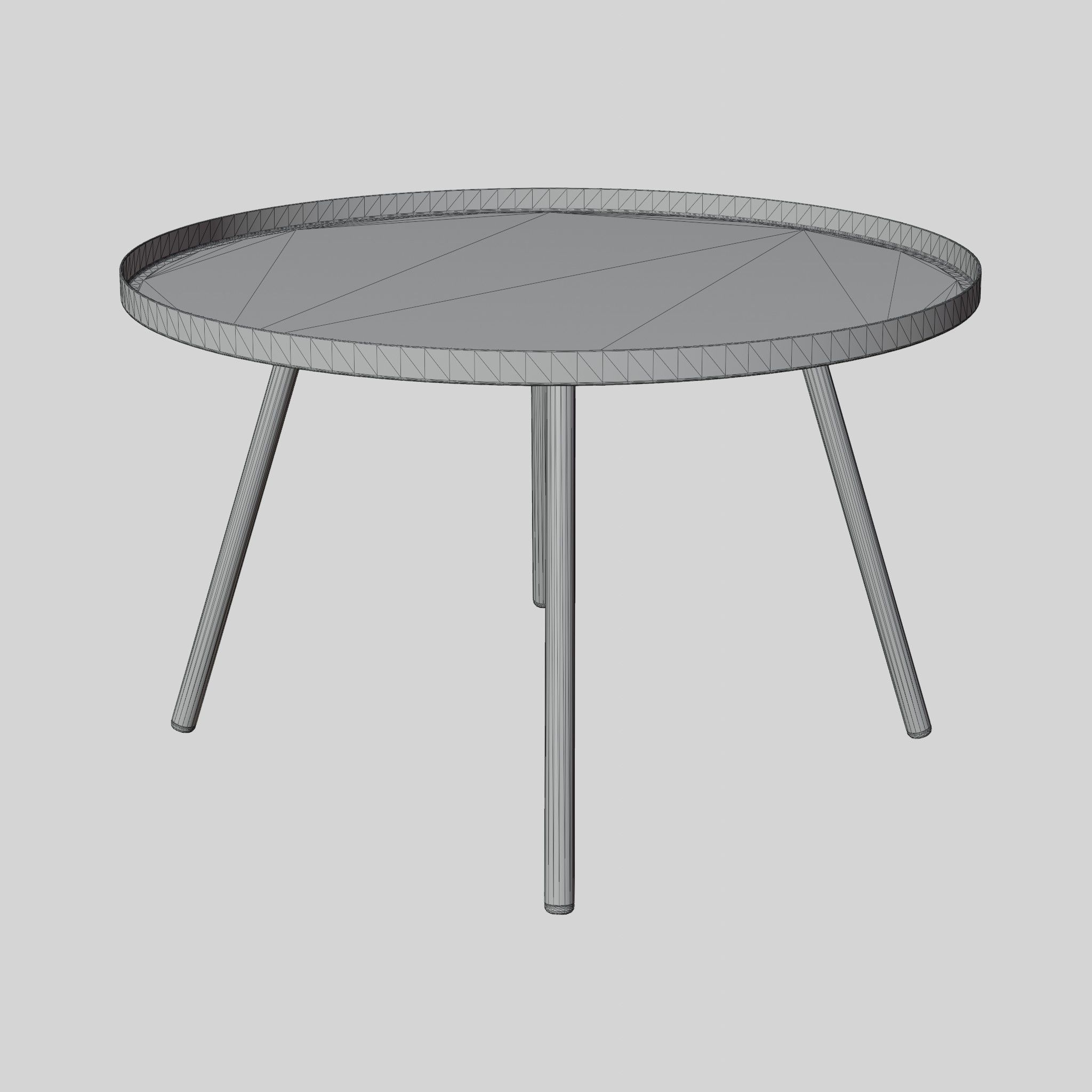 3D Model of a low side table Low-poly 3D model_5