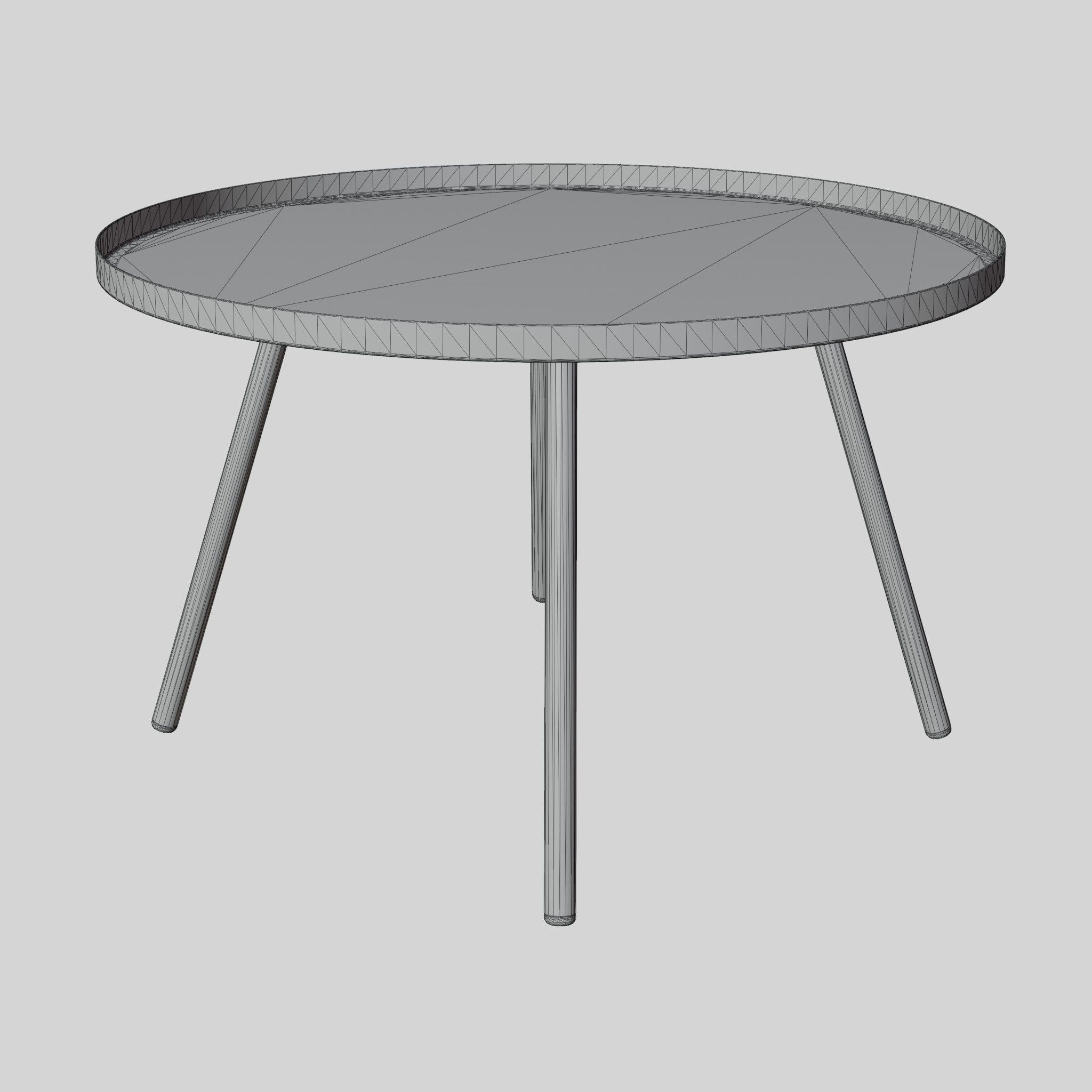 3D Model of a low side table Low-poly 3D model_5