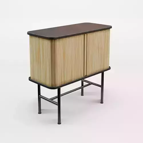 3D Model of a cabinet in MDF with lacquered ash veneer