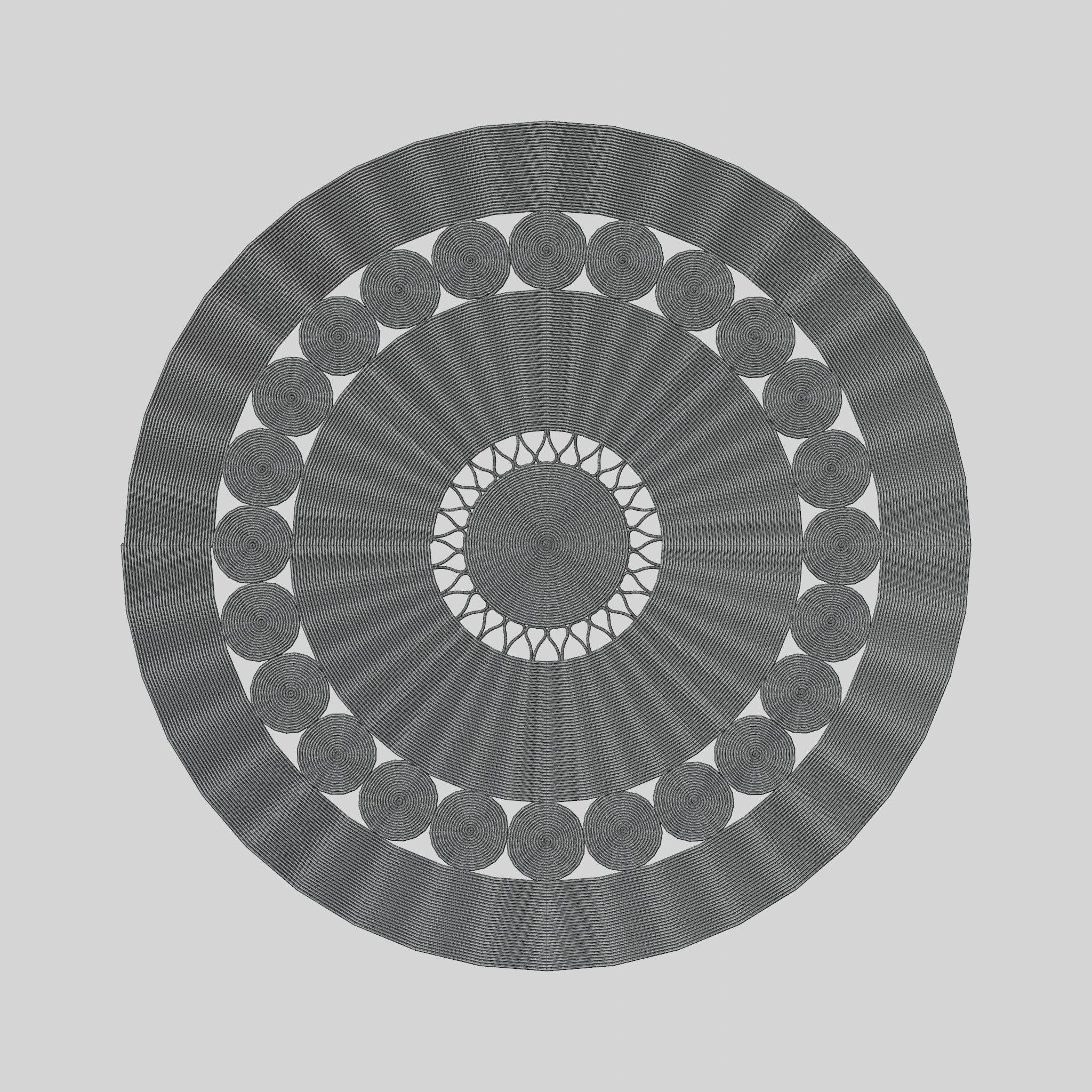 3D Model of a round rug Low-poly 3D model_9