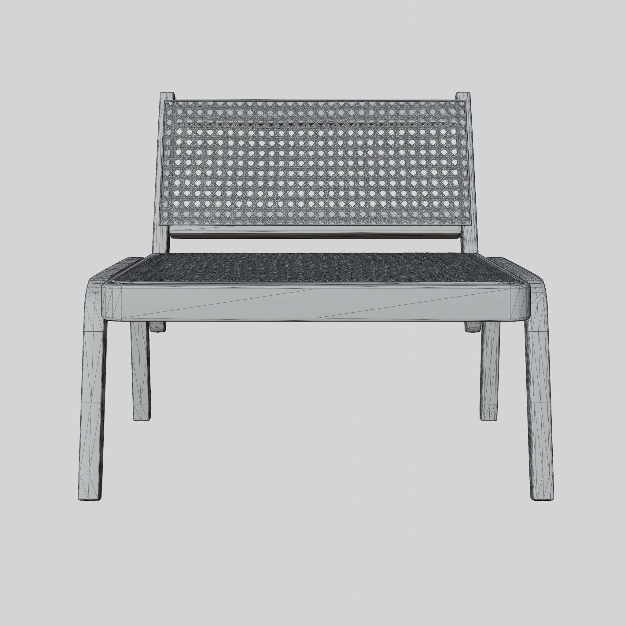 3D Model of a low lounge chair Low-poly 3D model_7