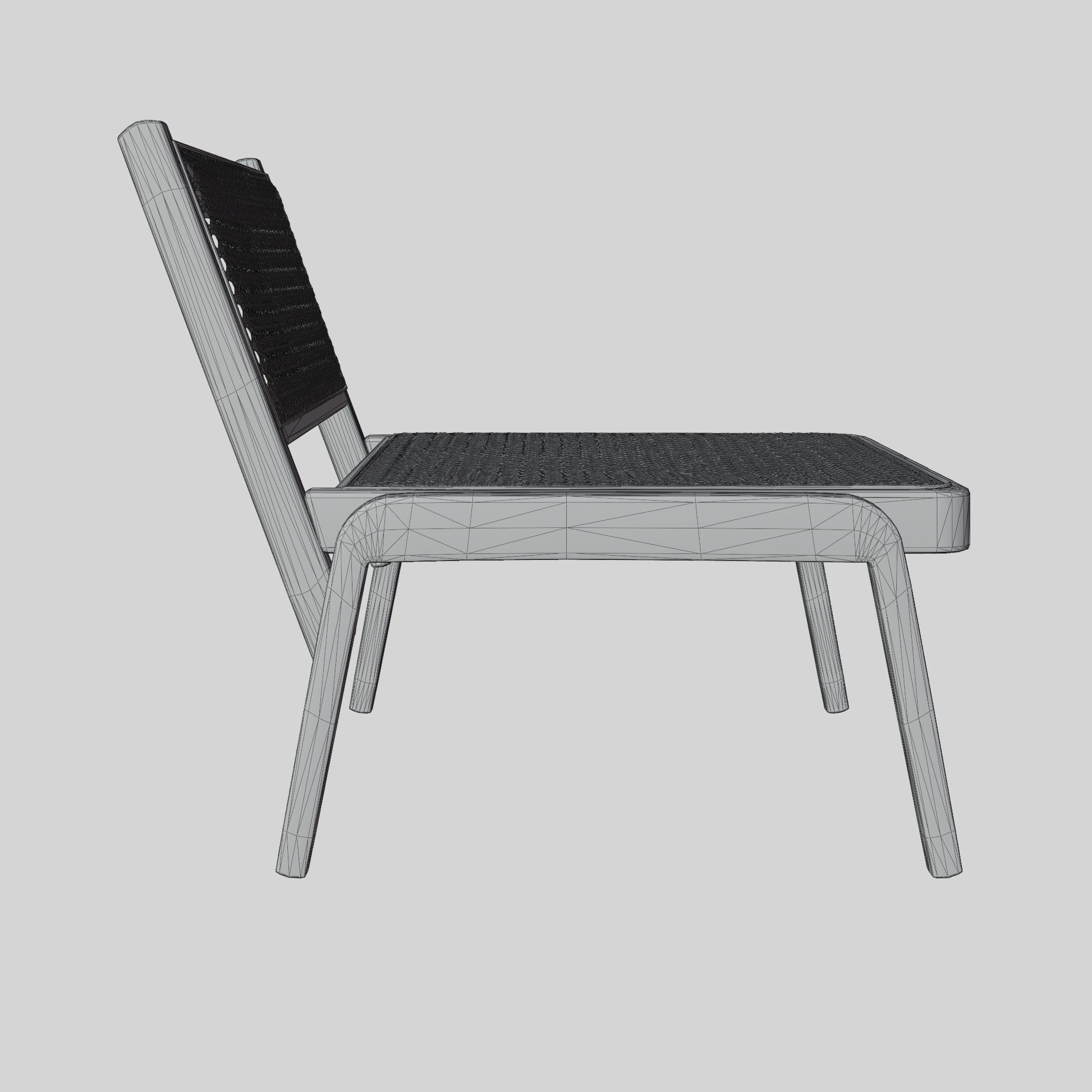 3D Model of a low lounge chair Low-poly 3D model_8