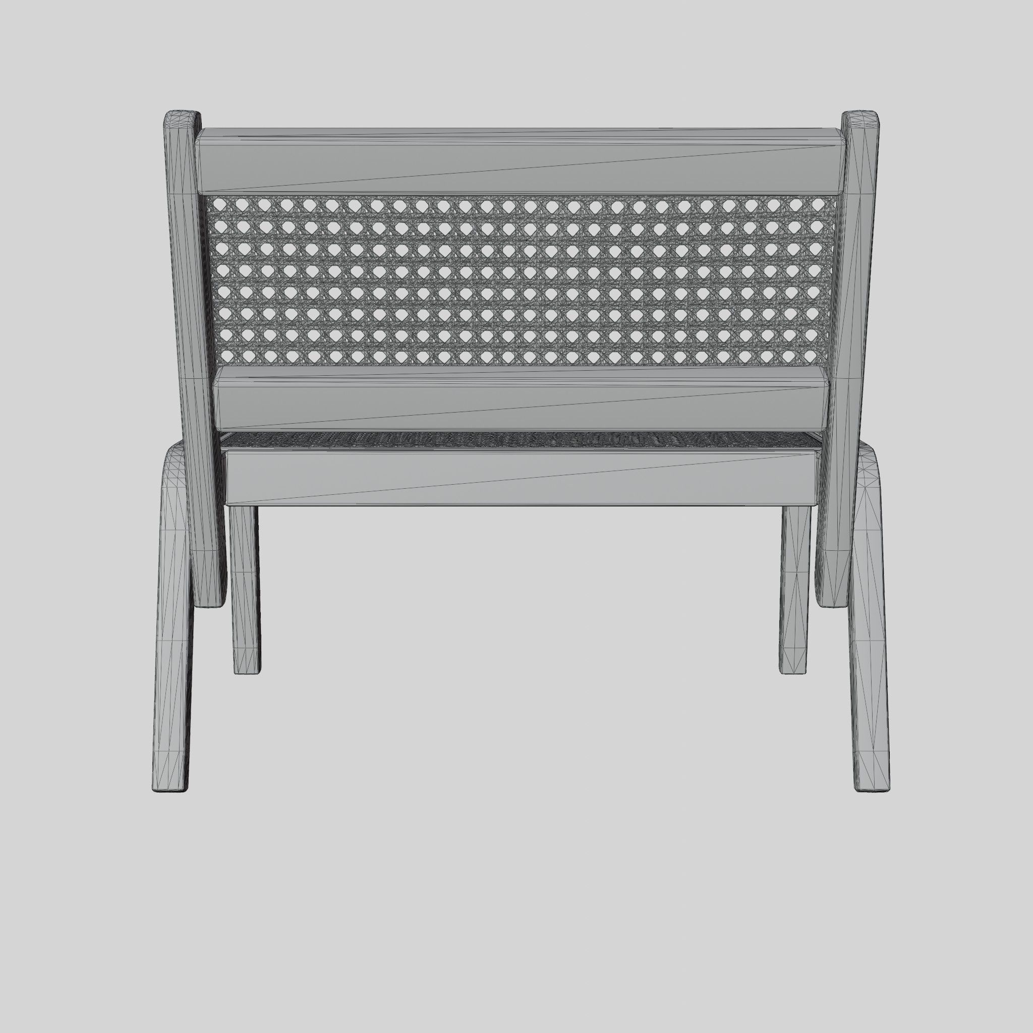 3D Model of a low lounge chair Low-poly 3D model_6