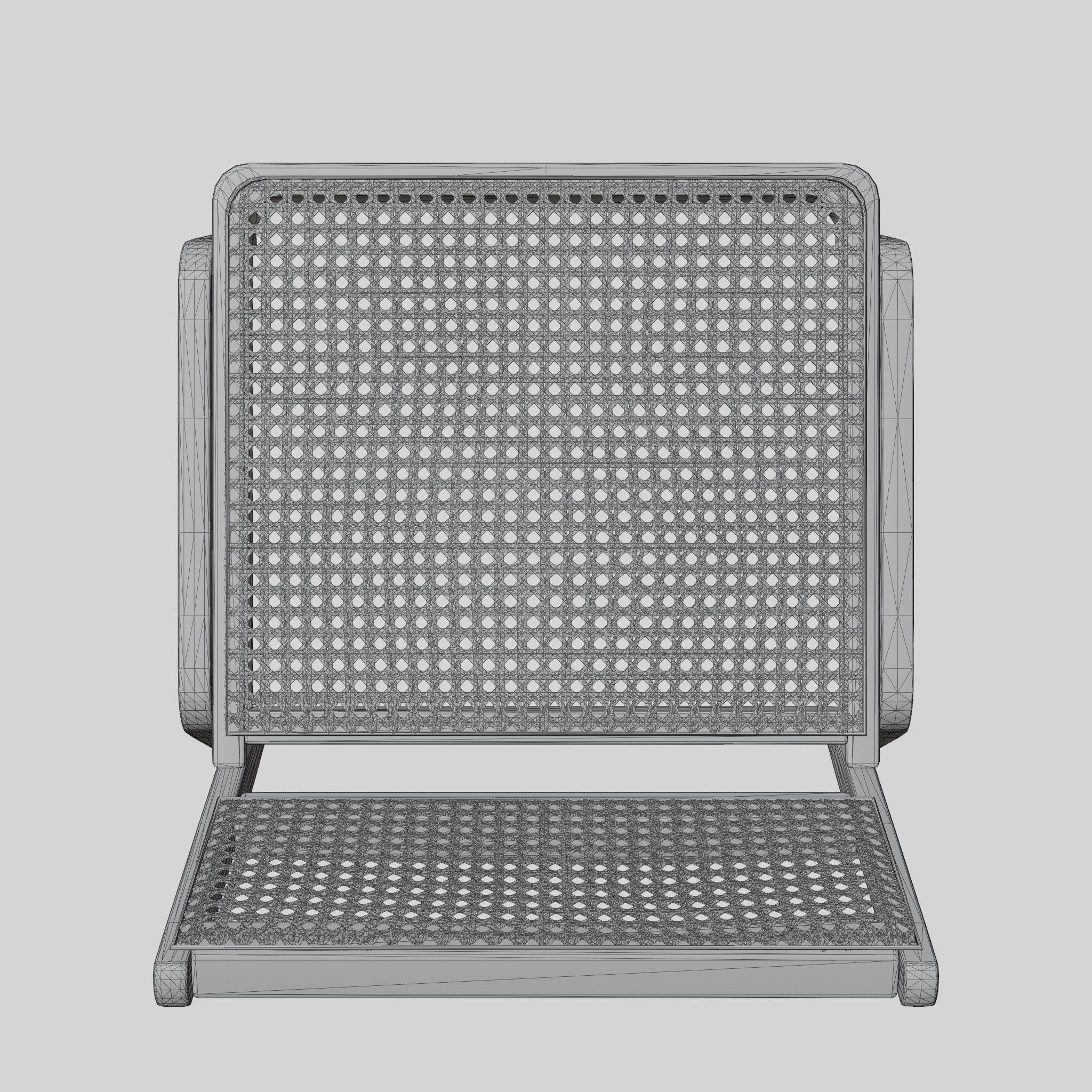 3D Model of a low lounge chair Low-poly 3D model_9