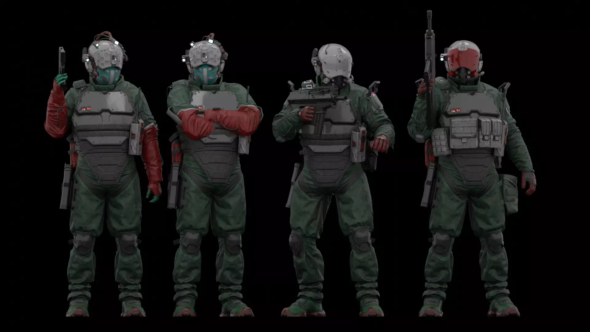 Cyberpunk Trauma Team miniatures 3D print model_0