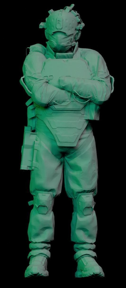 Cyberpunk Trauma Team miniatures 3D print model_4