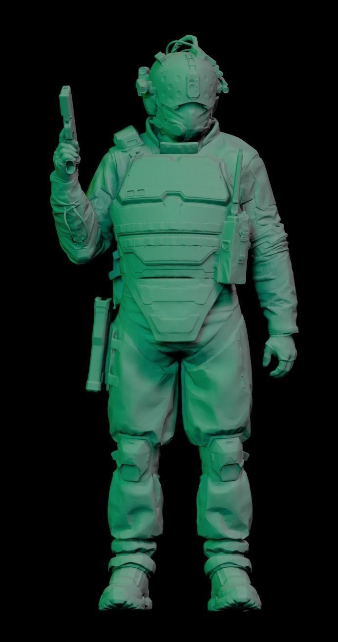 Cyberpunk Trauma Team miniatures 3D print model_3