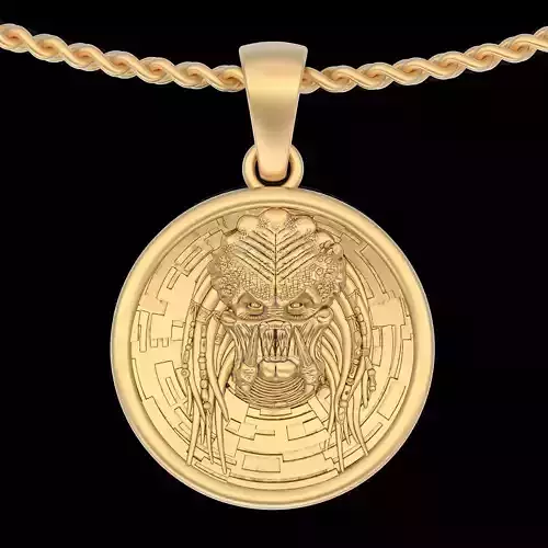 Predator pendant silver gold printable jewelry 3D model