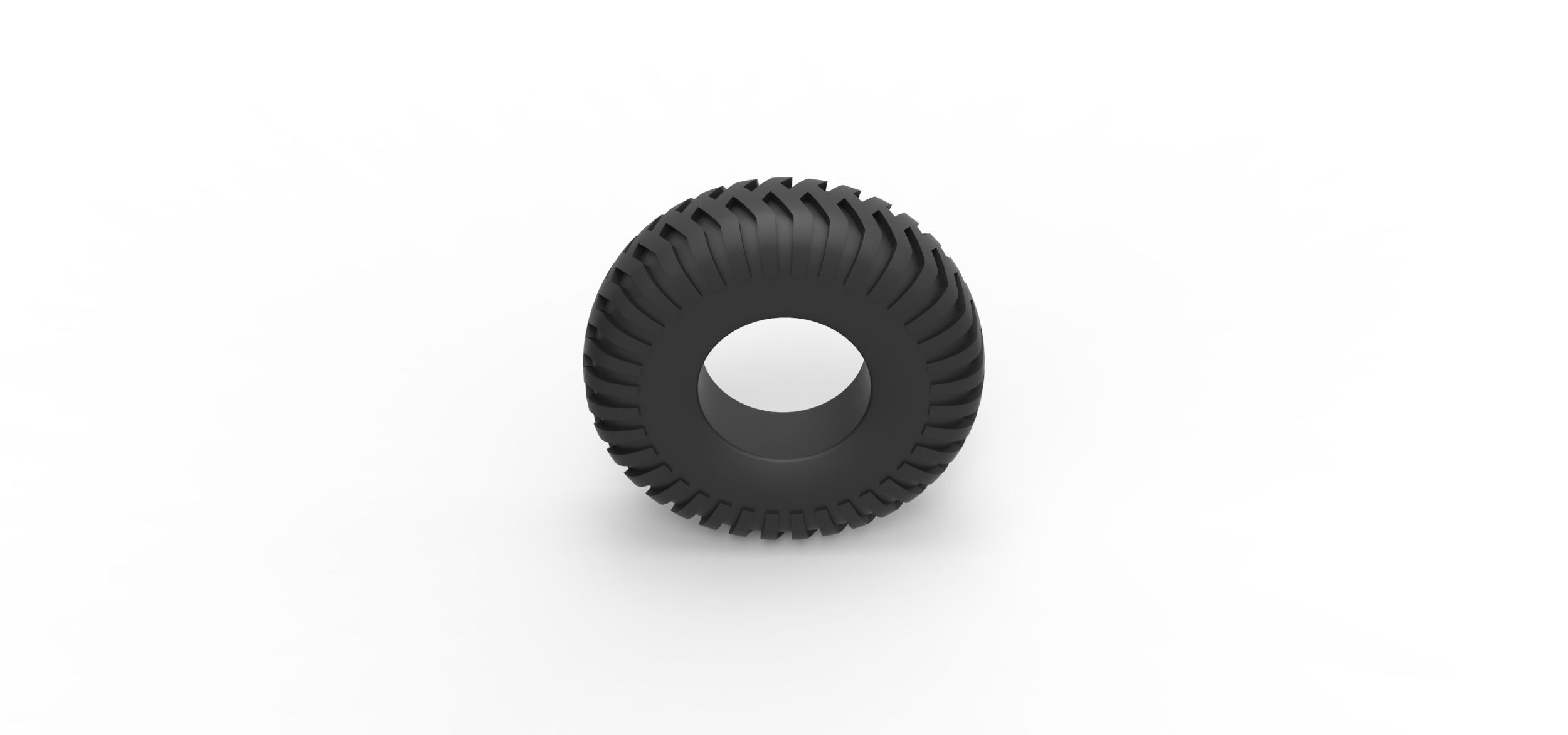Military truck tire 12 Scale 1 to 25 3D print model_5