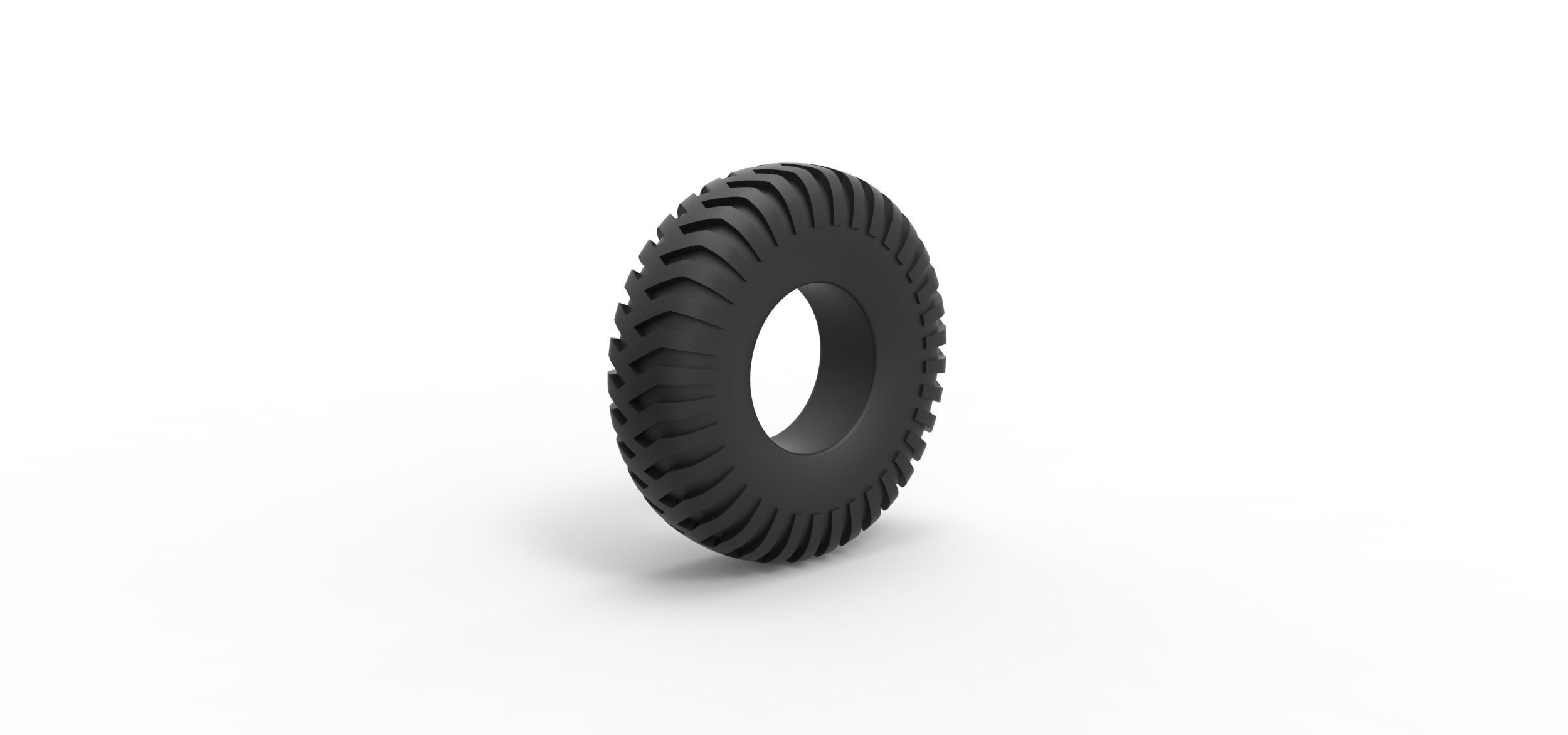 Military truck tire 12 Scale 1 to 25 3D print model_1