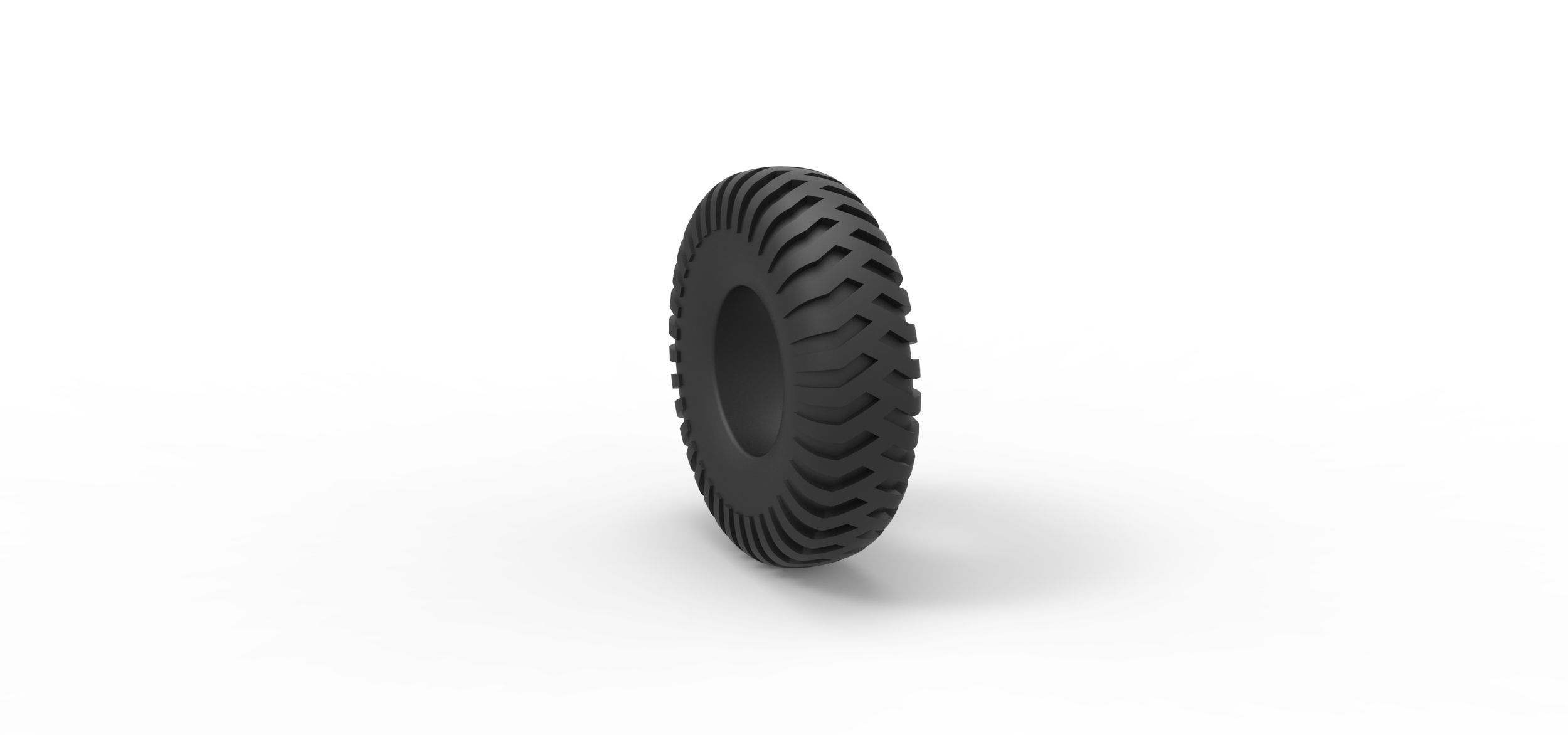 Military truck tire 12 Scale 1 to 25 3D print model_7