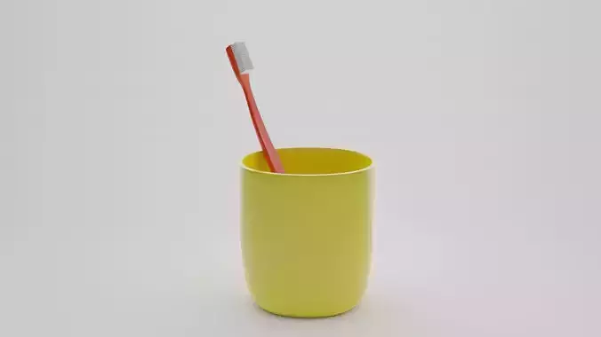 cup with a toothbrush 3D model
