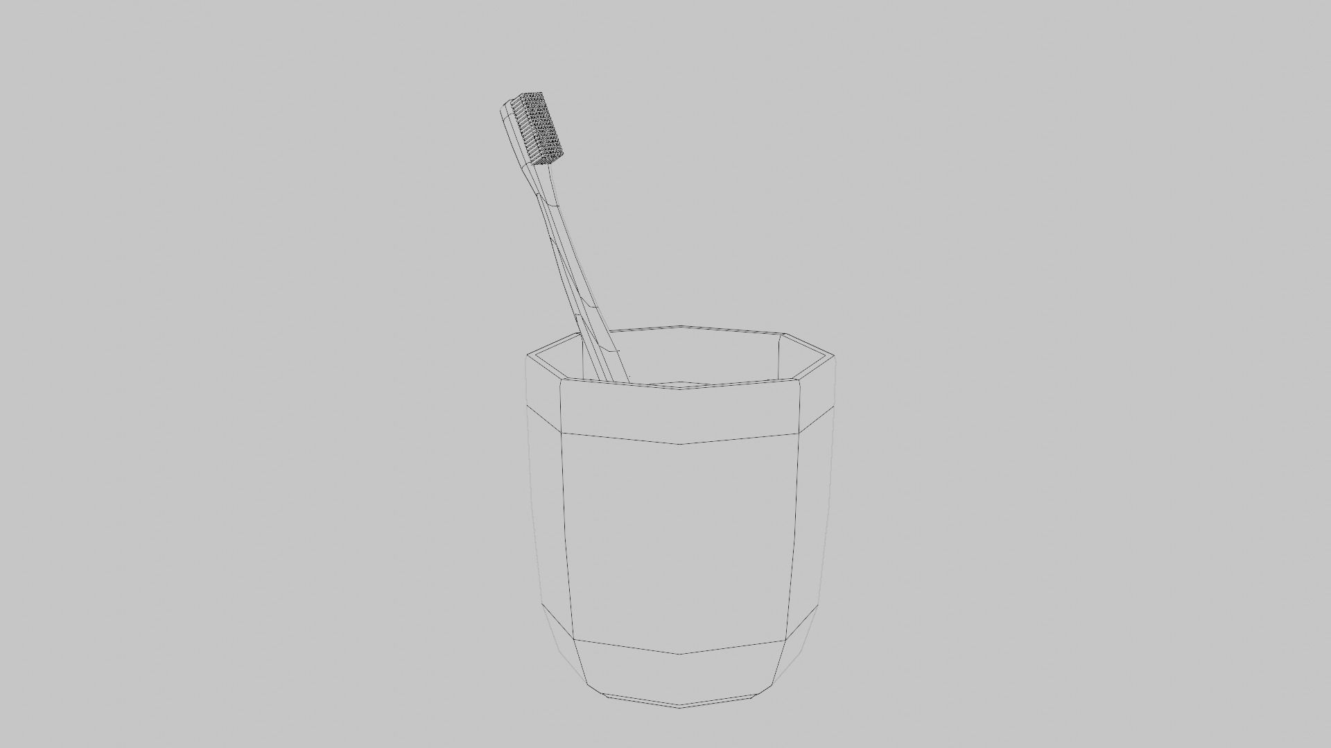 cup with a toothbrush 3D model_4