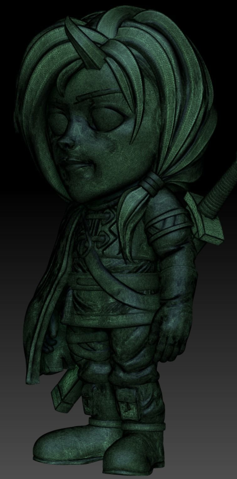 Golden Sun Felix Cartoon Chubby Chibi Figure 3D print model_19