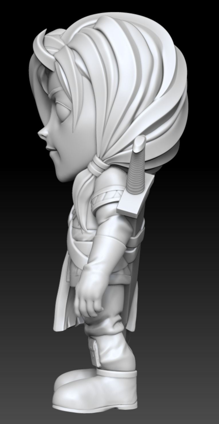 Golden Sun Felix Cartoon Chubby Chibi Figure 3D print model_4