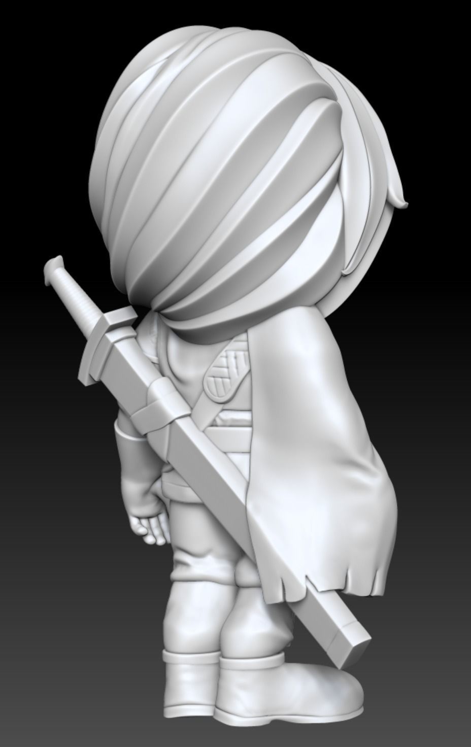 Golden Sun Felix Cartoon Chubby Chibi Figure 3D print model_7