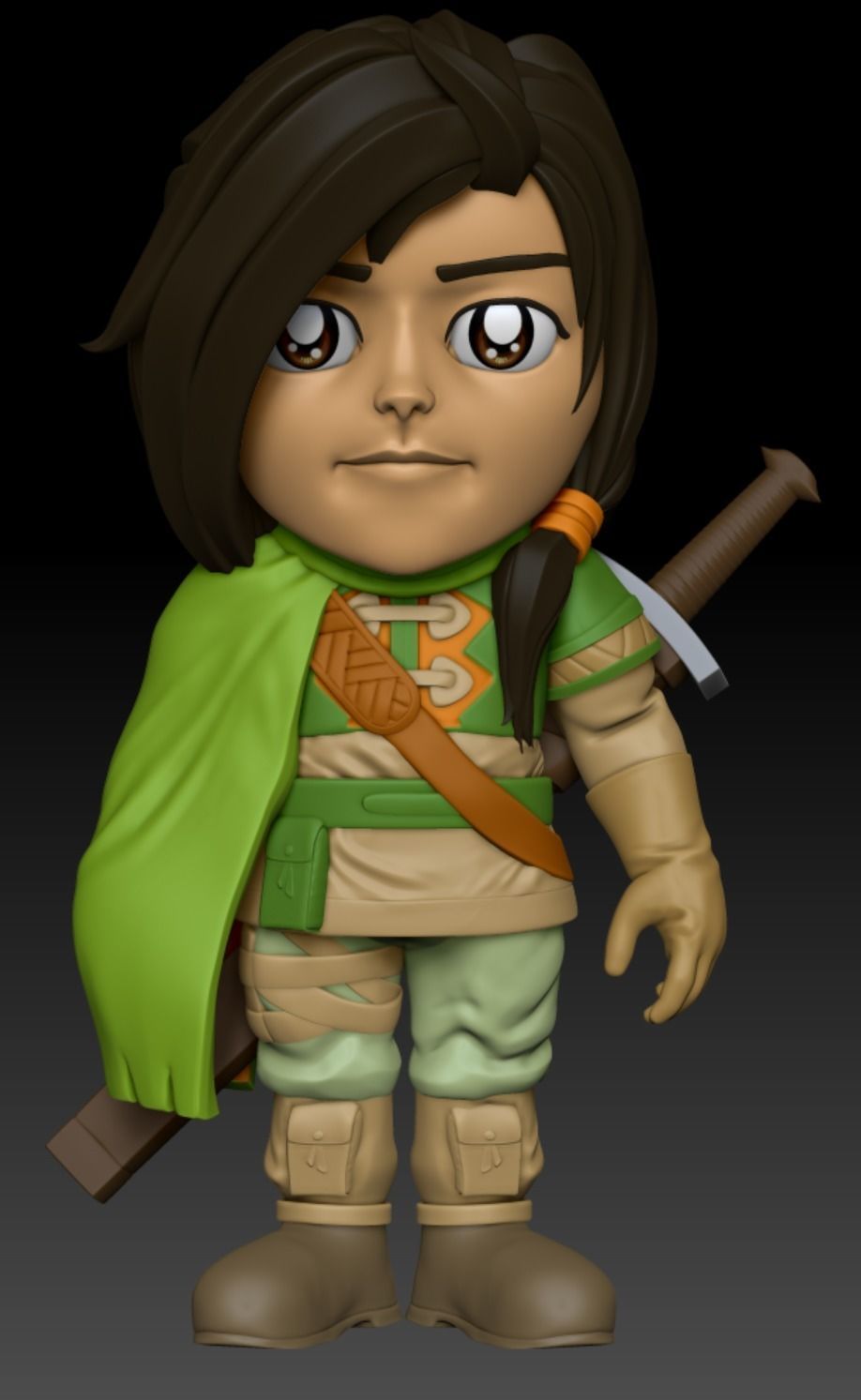 Golden Sun Felix Cartoon Chubby Chibi Figure 3D print model_11