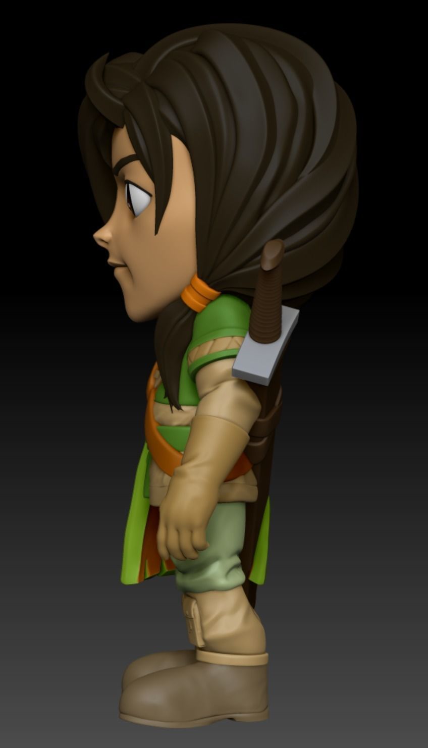 Golden Sun Felix Cartoon Chubby Chibi Figure 3D print model_13