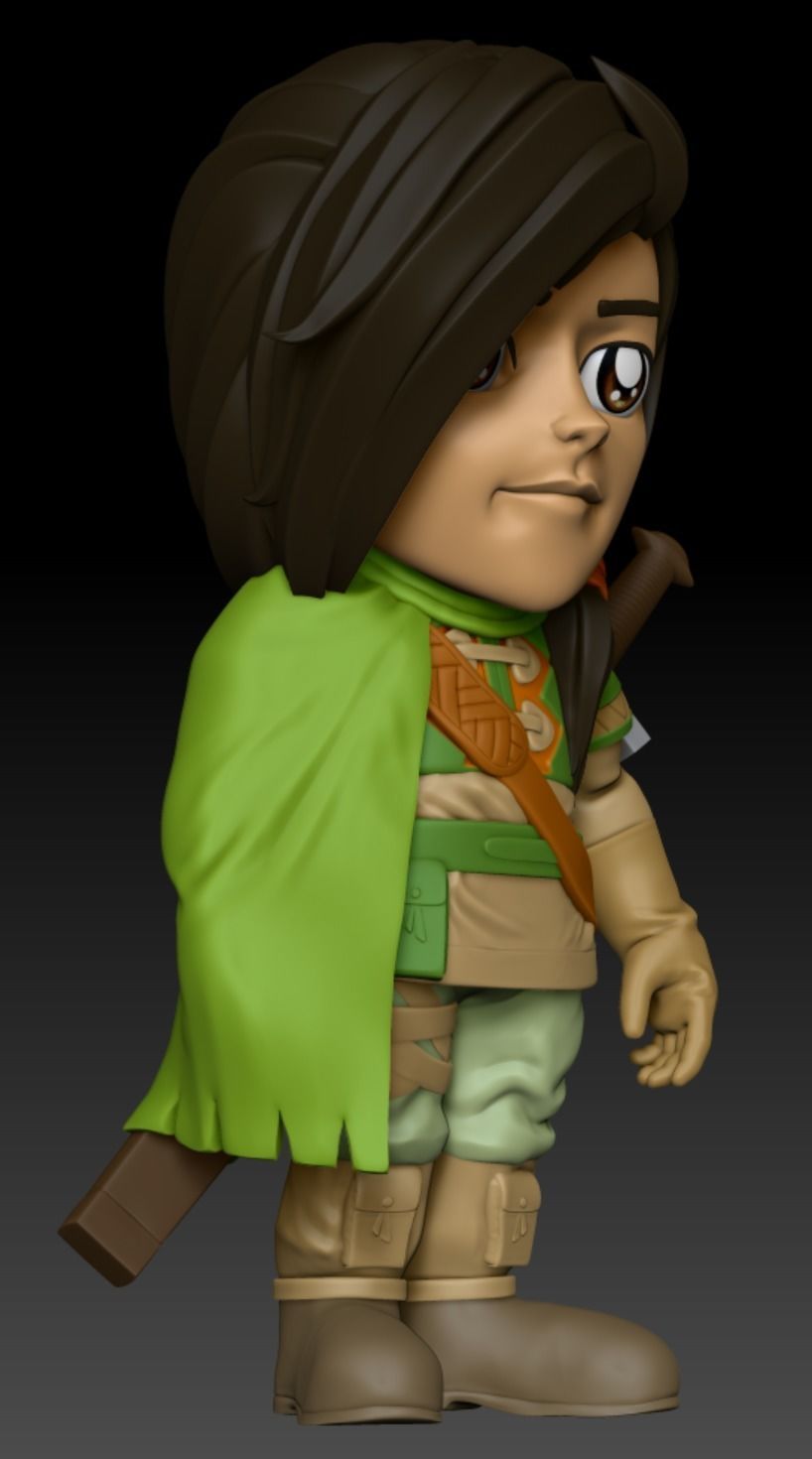 Golden Sun Felix Cartoon Chubby Chibi Figure 3D print model_1