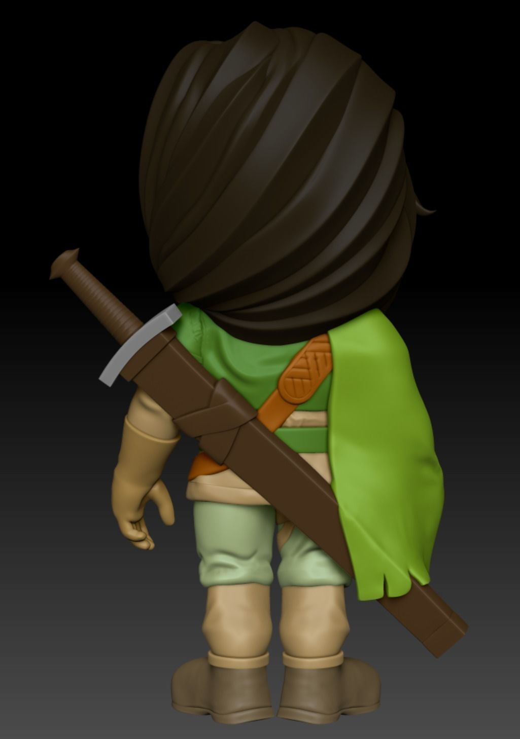 Golden Sun Felix Cartoon Chubby Chibi Figure 3D print model_15