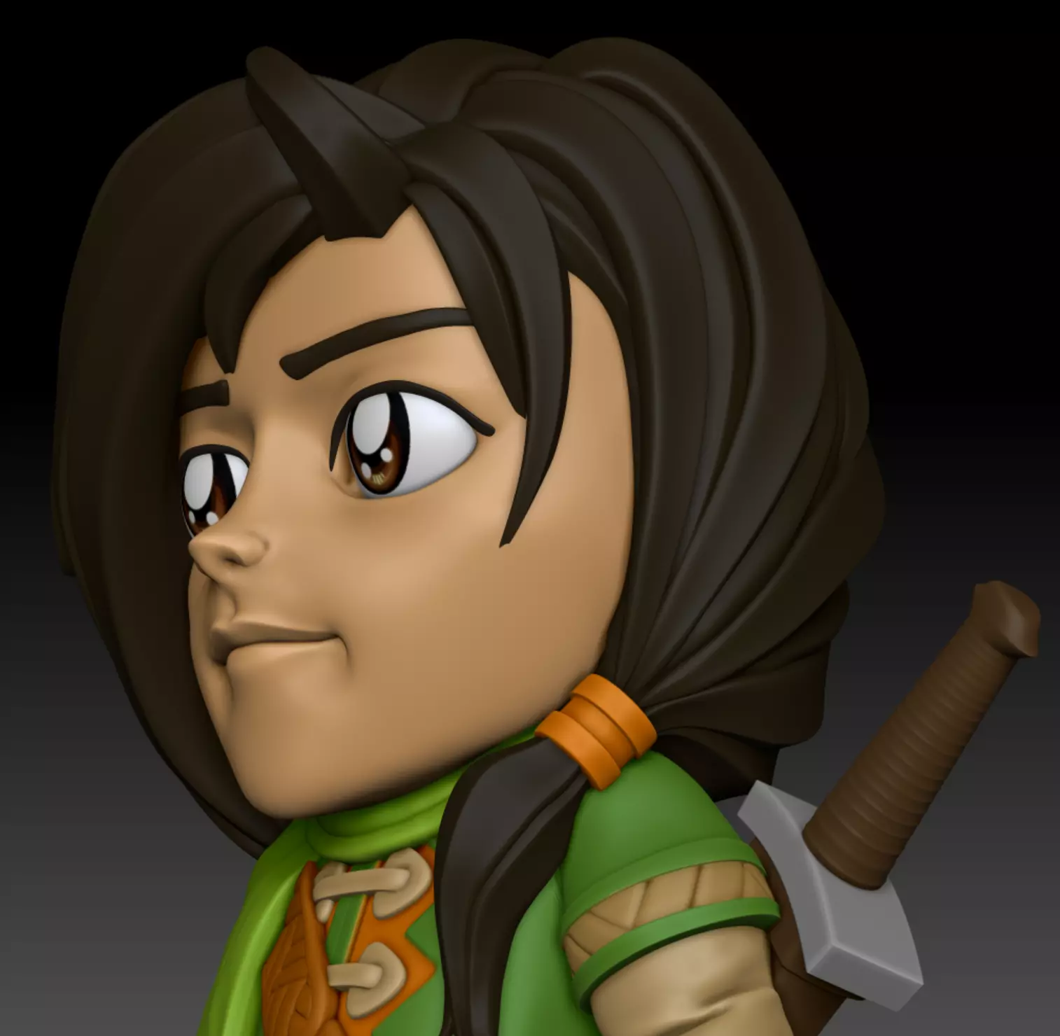 Golden Sun Felix Cartoon Chubby Chibi Figure 3D print model_0