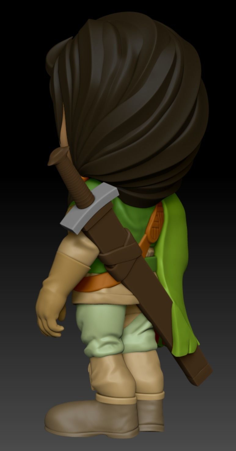 Golden Sun Felix Cartoon Chubby Chibi Figure 3D print model_14