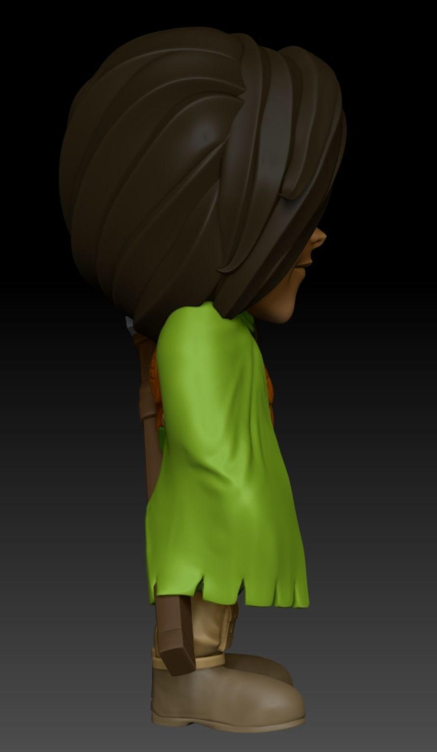 Golden Sun Felix Cartoon Chubby Chibi Figure 3D print model_17