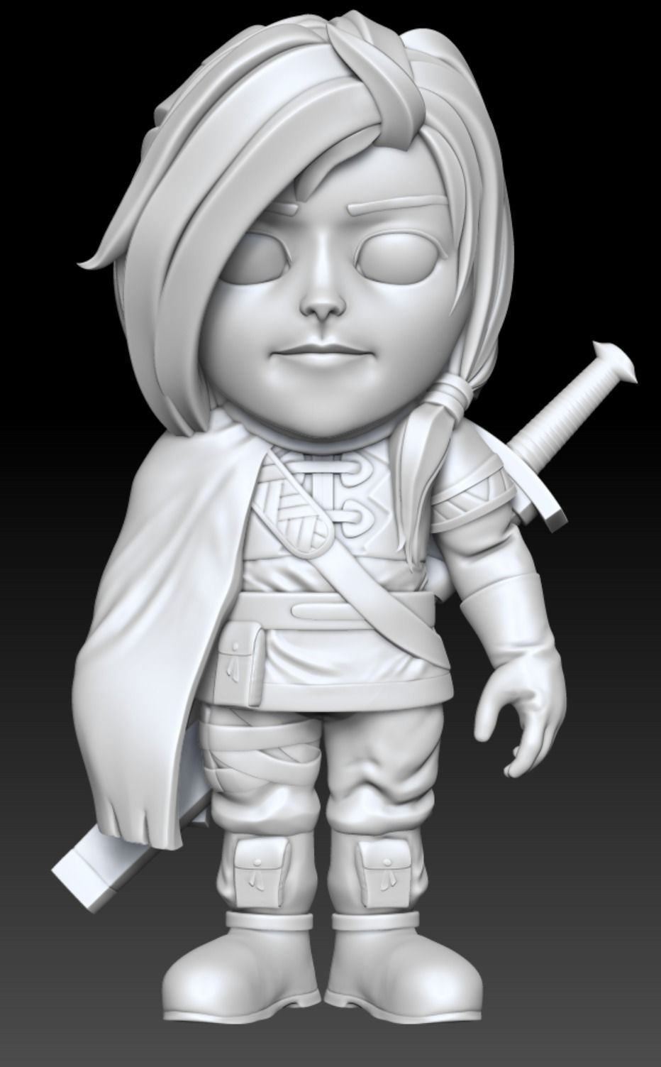 Golden Sun Felix Cartoon Chubby Chibi Figure 3D print model_2