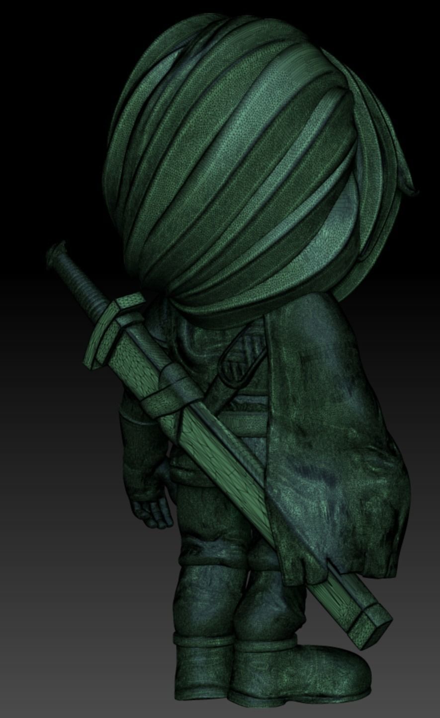 Golden Sun Felix Cartoon Chubby Chibi Figure 3D print model_20