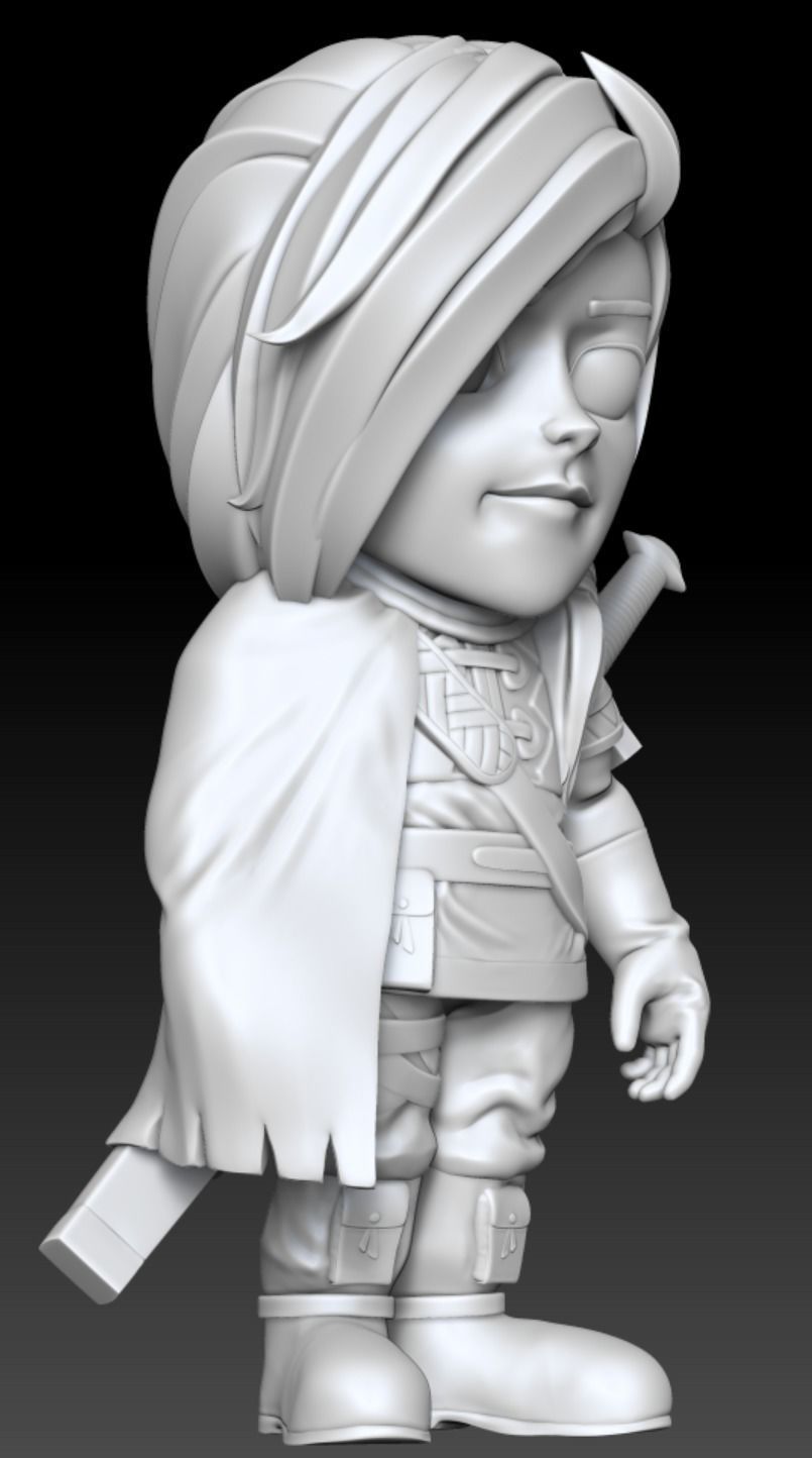 Golden Sun Felix Cartoon Chubby Chibi Figure 3D print model_9