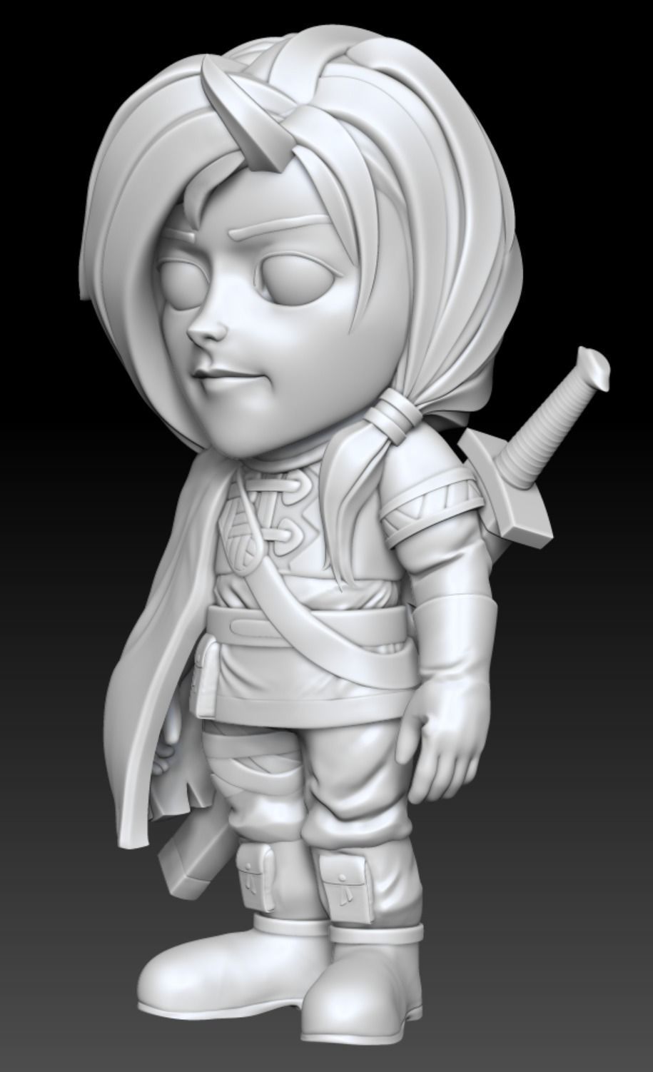 Golden Sun Felix Cartoon Chubby Chibi Figure 3D print model_3