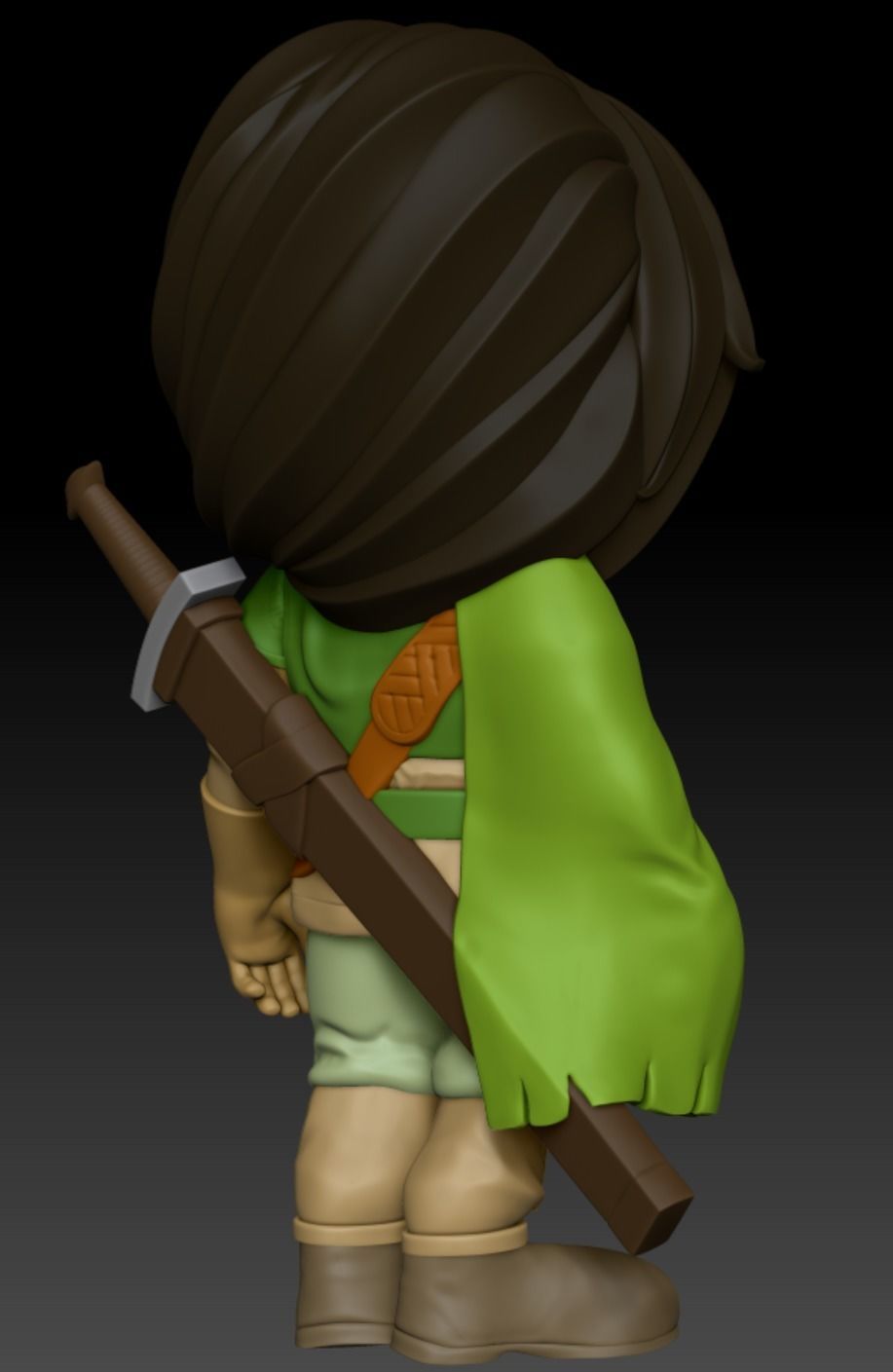 Golden Sun Felix Cartoon Chubby Chibi Figure 3D print model_16