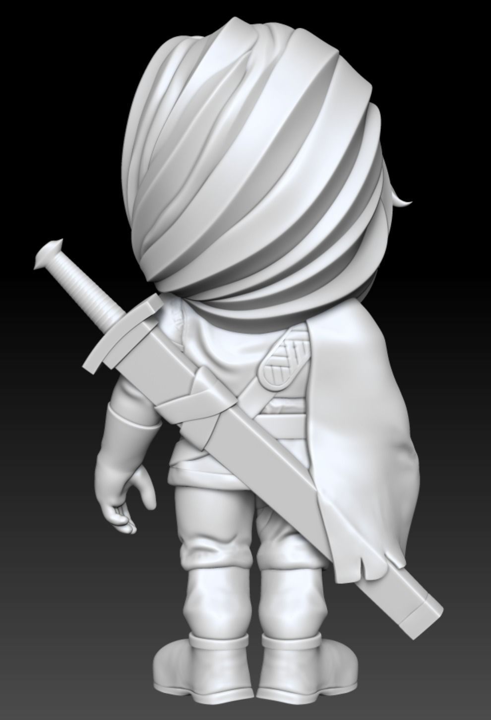 Golden Sun Felix Cartoon Chubby Chibi Figure 3D print model_6