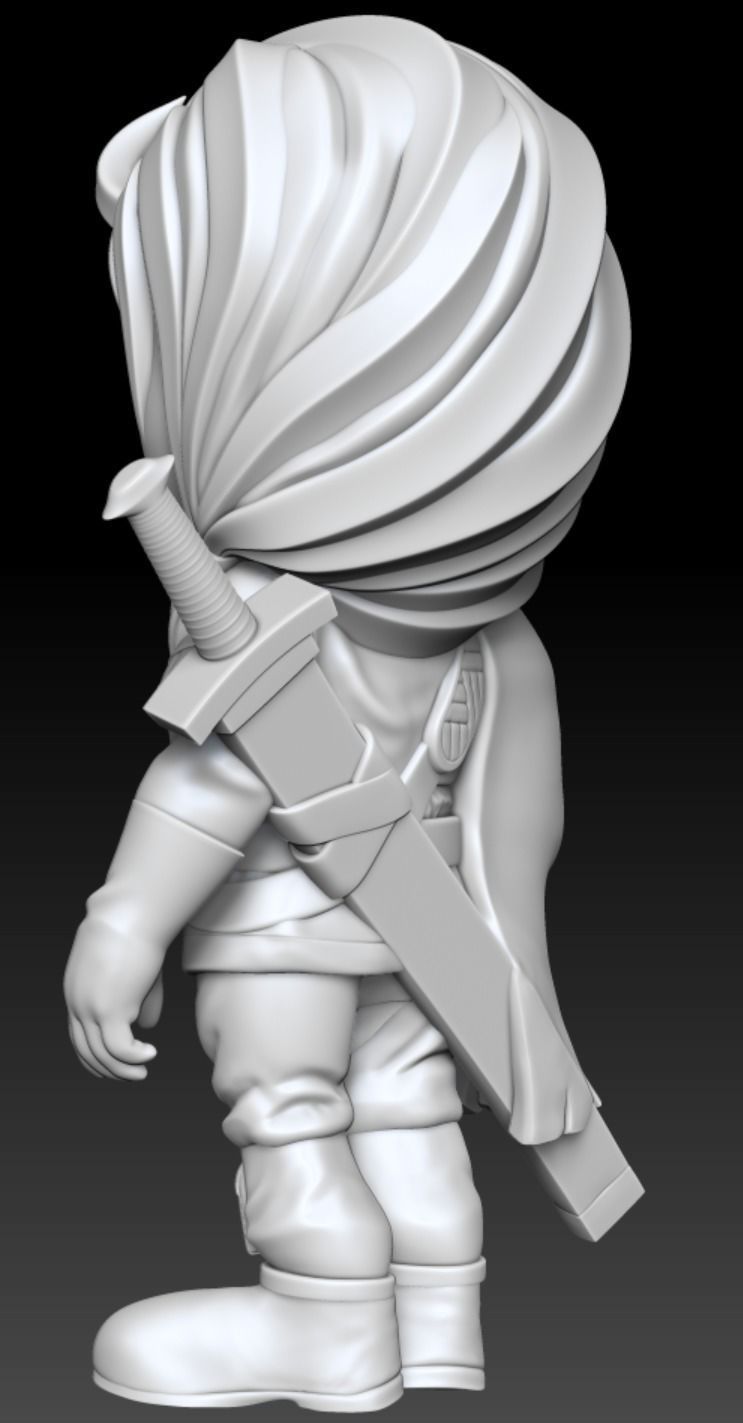 Golden Sun Felix Cartoon Chubby Chibi Figure 3D print model_5