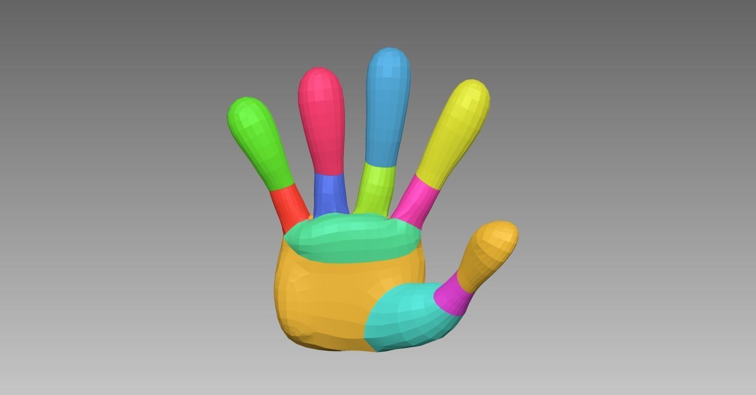 5 Stylized Hands Low-poly 3D model_2