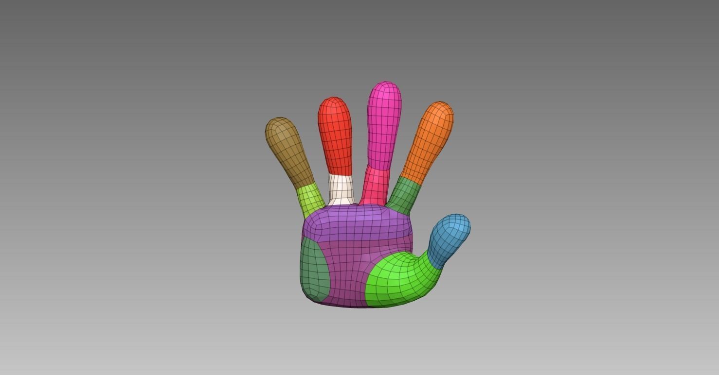 5 Stylized Hands Low-poly 3D model_7