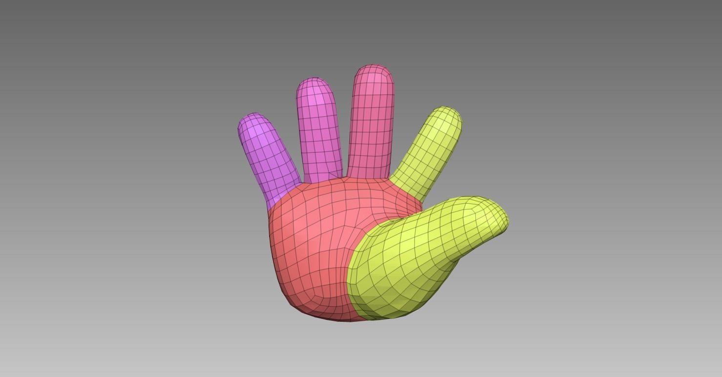 5 Stylized Hands Low-poly 3D model_11