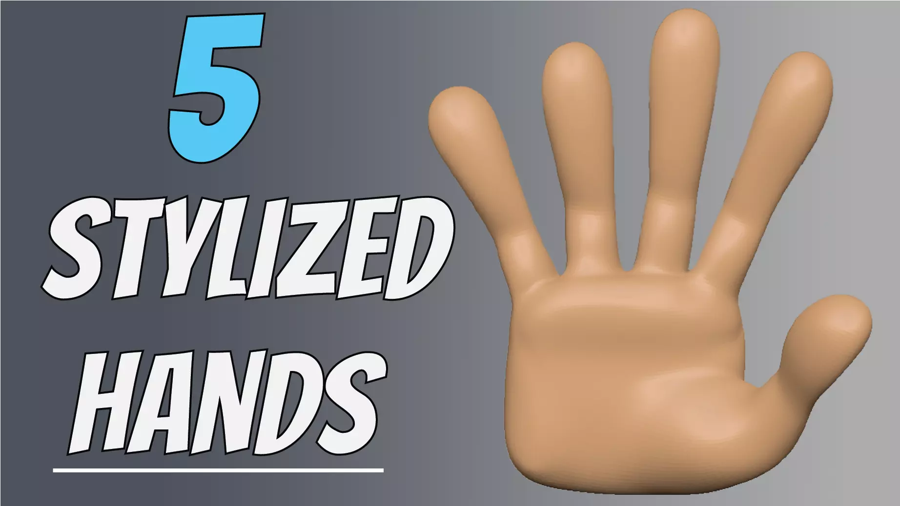 5 Stylized Hands Low-poly 3D model_0